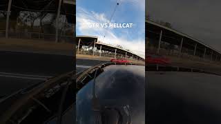 GTR VS HELLCAT HOOD TRACK RACING shorts [upl. by Llij20]