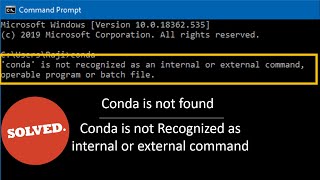 Fix conda is not recognized as an internal or external command command not found anaconda path set [upl. by Virgil]