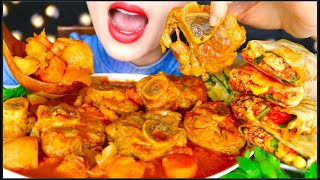 ASMR BONE MARROW STEW OSSO BUCO TANDOORI CHICKEN ROTI ROLLS SATE CHICKEN ROLL SOUP EATING SOUNDS [upl. by Yenaffit914]