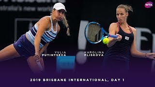 Yulia Putintseva vs Karolina Pliskova  2019 Brisbane International Day 1  WTA Highlights [upl. by Aryhs]