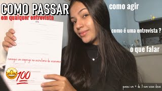 DICAS para passar nas entrevistas de emprego  jovem aprendiz [upl. by Khan105]