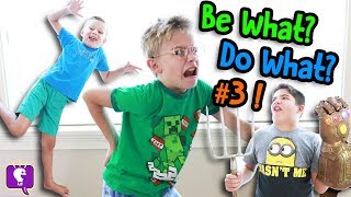 FUNNY Charades Challenge Be What Do What 3 Pantomimes with HobbyKidsTV [upl. by Schiffman182]