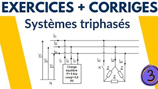 Exercice corrigé d’Electrotechnique  Système triphasé [upl. by Akoyin]