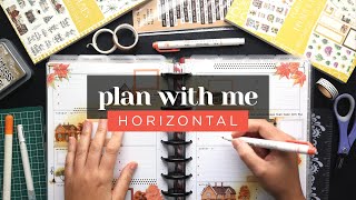 PLAN WITH ME  Horizontal Layout Weekly Setup in a Classic Happy Planner  Fall Neighborhood [upl. by Steffen]