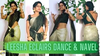 Kanmani Serial Fame quotLeesha Eclairsquot New Saree Look amp Hot Dance  viraldance  MB Studio [upl. by Eilsil]