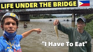 LIFE UNDER A BRIDGE  Fishing In The Philippines Cagayan de Oro [upl. by Coe83]