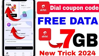 How To Get Free 7GB Data In Airtel  Airtel free data Diwali offer Airtel free data code  New code [upl. by Ydda]