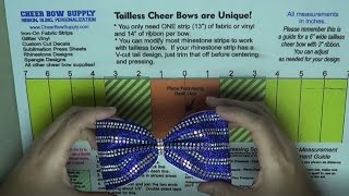 How To Make Tailless Cheer Bows With Rhinestones And Glitter Vinyl [upl. by Sucitivel569]