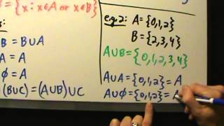 Intermediate Algebra  Set Unions  Definition Properties 3 Examples [upl. by Noak612]