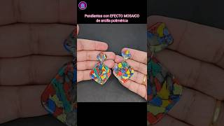 short Pendientes con EFECTO MOSAICO de Arcilla Polimérica  Creaciones Poliméricas [upl. by Ushijima]