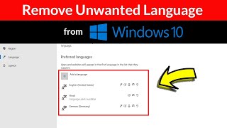 How to Remove Language from Windows 10 [upl. by Ajtak]