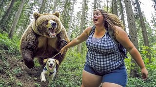 Oso Grizzly Ataca a Una Mujer Con Sobrepeso y su Perro [upl. by Jadwiga616]