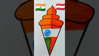 Flag on icecream🇮🇳🇦🇹Independence Day DrawingRepublic day drawingshots shorts viralshorts art [upl. by Sral]