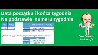 Excel  Data początku i końca tygodnia na podstawie numeru tygodnia w roku  porada 343 [upl. by Castle]