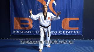 Basics  Wedging Block in Front Stance  Brisbane Taekwondo Centre [upl. by Rosalinde]