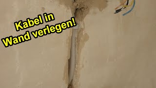 Kabel in Wand verlegen amp verstecken  Stromkabel unter Putz legen amp befestigen Anleitung [upl. by Hanikehs]