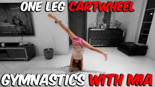 One leg cartwheel challenge in gymnastics [upl. by Nalyorf366]