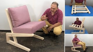 Sillón moderno de madera muy Bonito  Tutorial de Carpinteria [upl. by Bound364]