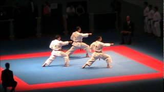 Kata  Bunkai GANKAKU by ITALY  FINAL 46th EKF European Karate Championships [upl. by Relyuhcs]