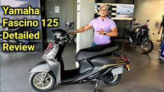 Yamaha Fascino 125 Hybrid 2024 Model Detailed Review yahama fascino125 bikereview [upl. by Ahsakal]