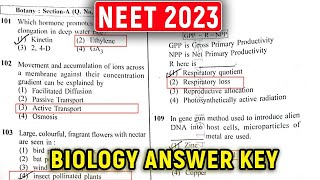 NEET 2023 BIOLOGY Question Paper with Answer Key  ERRORLESS [upl. by Kirk]