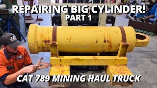 Repairing a BIG Mining Truck Cylinder Barrel  Part 1  Machining amp Welding [upl. by Aihsinat545]