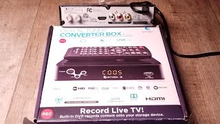 HOW TO SETUP A HD DIGITAL TUNER CONVERTER BOX WITH HDMI OUTPUT REVIEW  Record Live TV [upl. by Elvin]