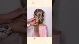 Wedding hairstyle with veil  easy bun for long hair [upl. by Danit858]