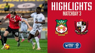 HIGHLIGHTS  Port Vale vs Wrexham Bristol Street Motors Trophy [upl. by Adnolehs]