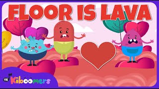 Valentines Day Floor is Lava Dance  THE KIBOOMERS Preschool Songs  Brain Breaks [upl. by Arfihs]