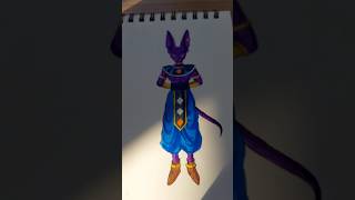 Drawing lord beerus from dragon ball super lordbeerus destroyer anime shorts subscribe [upl. by Hameerak870]