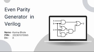 Even Parity Generator in verilog [upl. by Ailsun845]