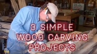 3 Simple Wood Carving Projects with Mitchell Dillman [upl. by Idnerb430]