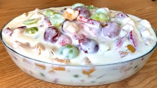 POSTRE ENSALADA DE FRUTAS CREMOSITO Pocos ingredientes [upl. by Ailaroc183]