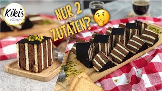 Schneller Kuchen aus nur 2 Zutaten  Das geht wirklich PuddingKekskuchen mit Streifen [upl. by Carper]