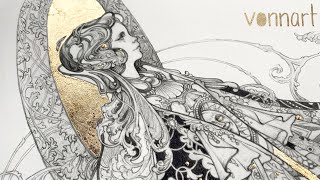 How to Gold Leaf a Pencil Drawing [upl. by Yeung]