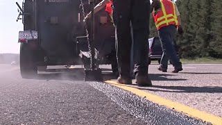 Repairing a deteriorating asphalt shoulder with GAP Mastic [upl. by Lyrret521]