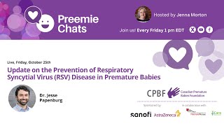 LIVE Preemie Chats Prevention of RSV October 25 at 1 pm EDT [upl. by Nnaarat]