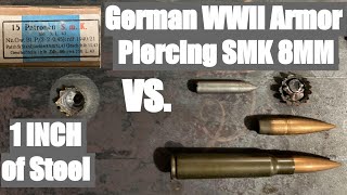 SMK 8mm Mauser Penetration test Steel [upl. by Drofnelg]