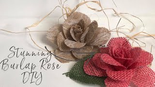 Stunning Easy Burlap Rose DIY [upl. by Desiree]