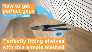 How to perfectly mount a shelf on a crooked wall  How to scribe shelves video [upl. by Idnahs]