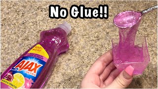 NO GLUE SLIME 💦 Testing DISH SOAP Slime Recipes [upl. by Nylssej]