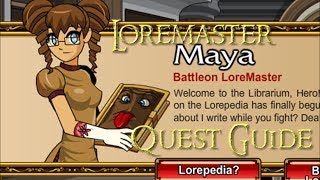 AQW Loremaster Quests  join librarium FULL WALKTHROUGH [upl. by Mcnair]