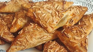 😋✔PAÑUELOS DE HOJALDRE CON CABELLO DE ÁNGEL COMO EN LA PASTELERIA  El Dulce Paladar [upl. by Tuhn]