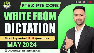 Write From Dictation  PTE amp PTE Core Listening  May 2024 Exam Predictions  Language Academy [upl. by Nodababus]