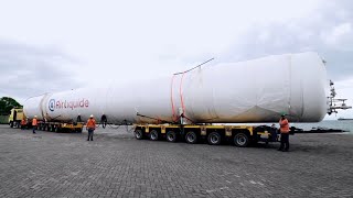 Philippines Ravago Multiaxle CryotankVIE Transport Cranes Rental Hire [upl. by Elsworth]