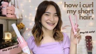 HOW I CURL MY SHORT HAIR  Automatic Hair Curler amp Mini Flat Iron ReviewTutorial [upl. by Hearsh455]