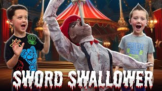 Sword Swallower Animatronic Morris Costumes  Unbox Setup Halloween Animatronic  Circus [upl. by Lseil]