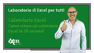 Esercizi Excel  Come creare un calendario Excel in 30 secondi [upl. by Kresic920]