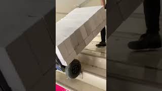 Use electric stair climbing hand truck to carry heavy bricks upstairs with ease materialhandling [upl. by Landau]